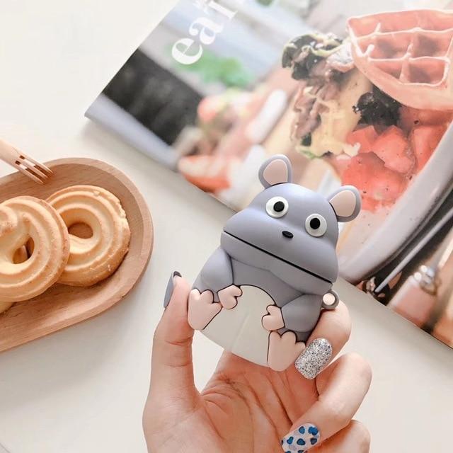 Cute Sitting Hippo Premium AirPods Case Shock Proof Cover
