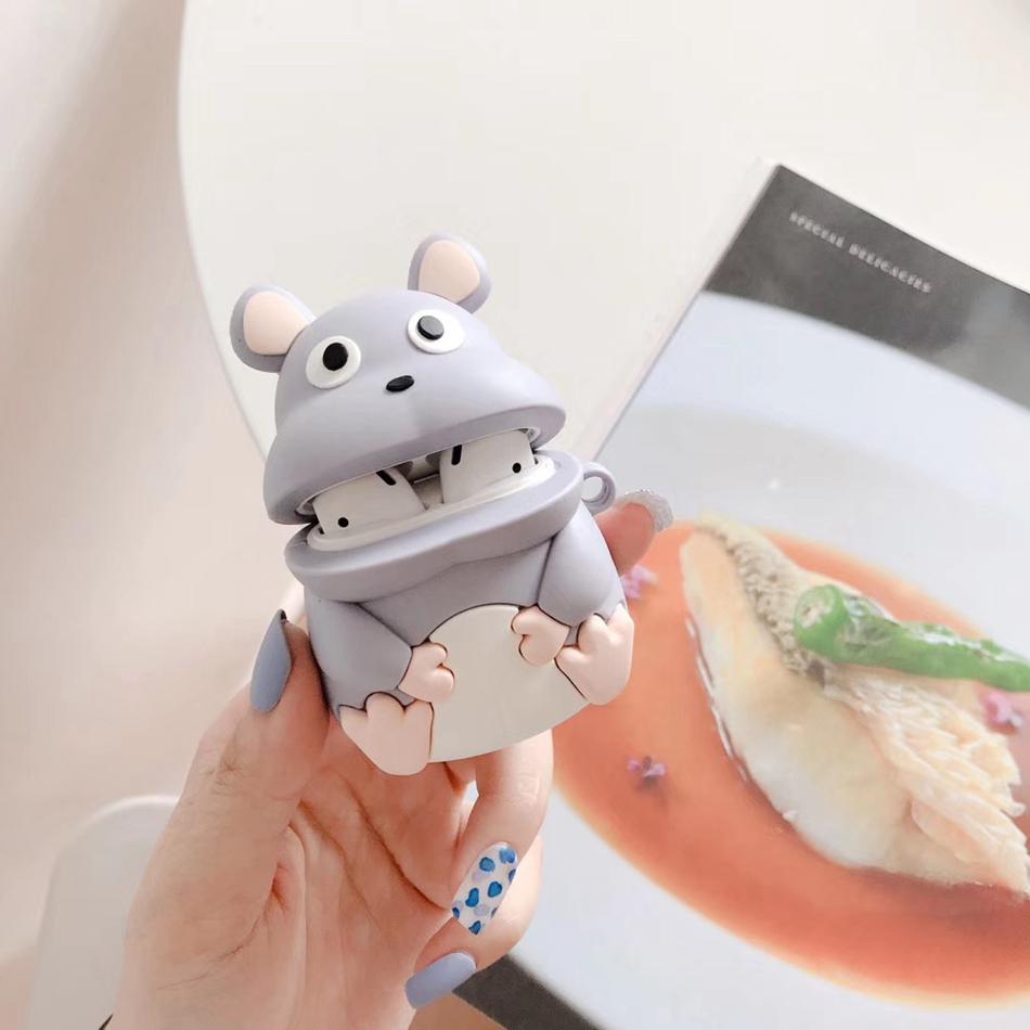 Cute Sitting Hippo Premium AirPods Case Shock Proof Cover