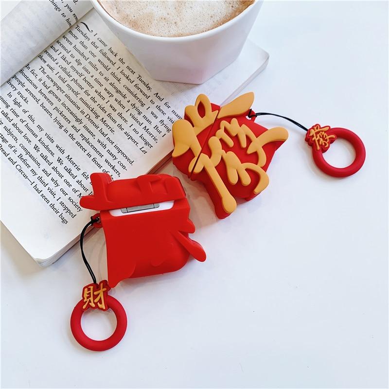 Cute Chinese Red Fa Cai 'Make Money' Premium AirPods Case Shock Proof Cover