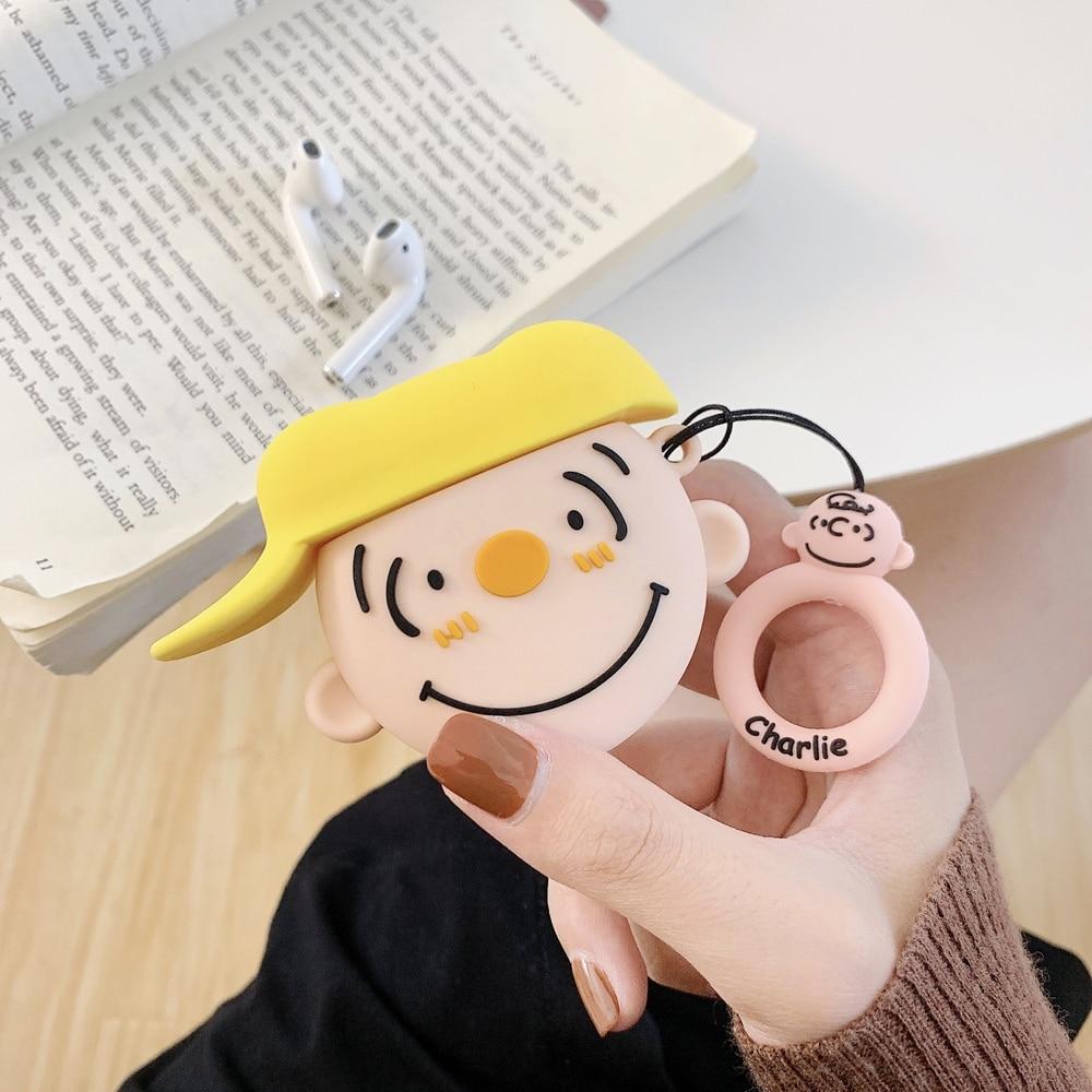 Charlie Brown 'Smiling with Cap' Premium AirPods Case Shock Proof Cover