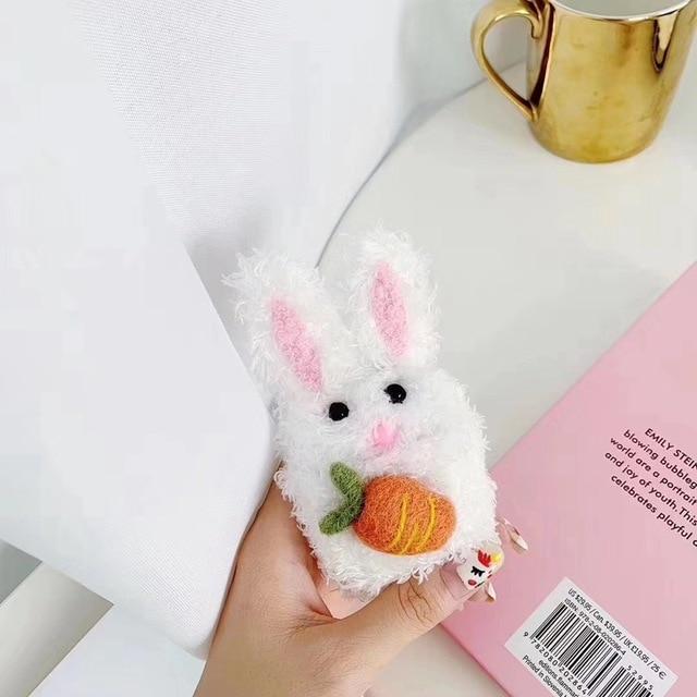 Cute Plush Furry Bunny Premium AirPods Case Shock Proof Cover