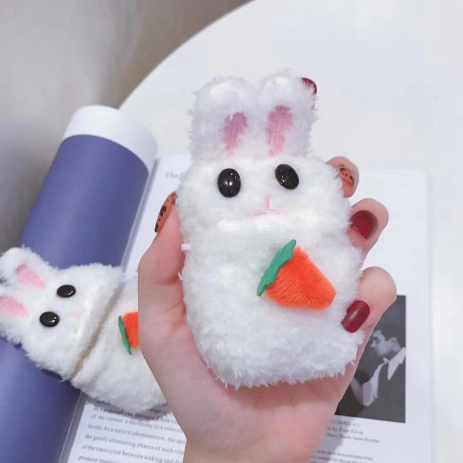 Cute Plush Furry Bunny Premium AirPods Case Shock Proof Cover