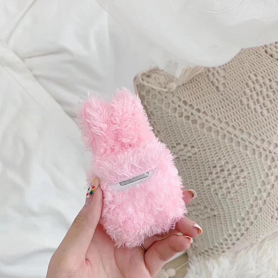 Cute Plush Furry Bunny Premium AirPods Case Shock Proof Cover
