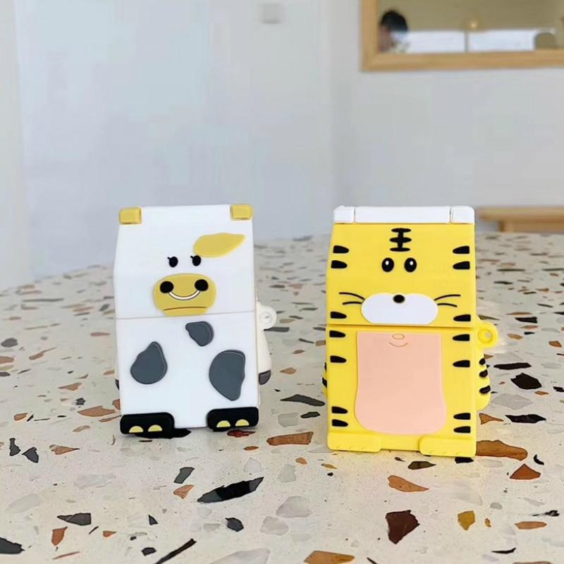 Cute Cow Milk Carton Premium AirPods Case Shock Proof Cover