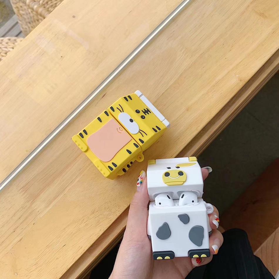 Cute Cow Milk Carton Premium AirPods Case Shock Proof Cover