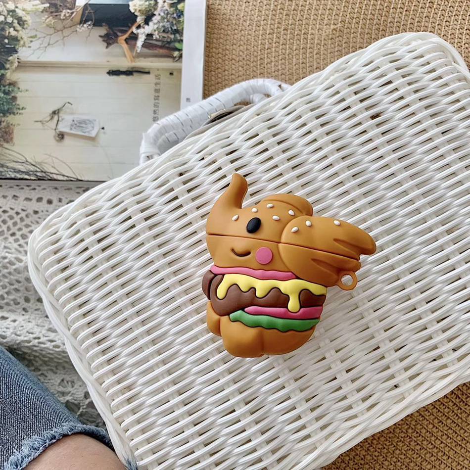 Cute Elephant Hamburger Premium AirPods Case Shock Proof Cover