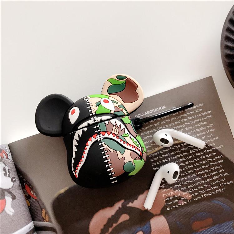 Kaws Mickey Shark Camouflage Premium AirPods Case Shock Proof Cover