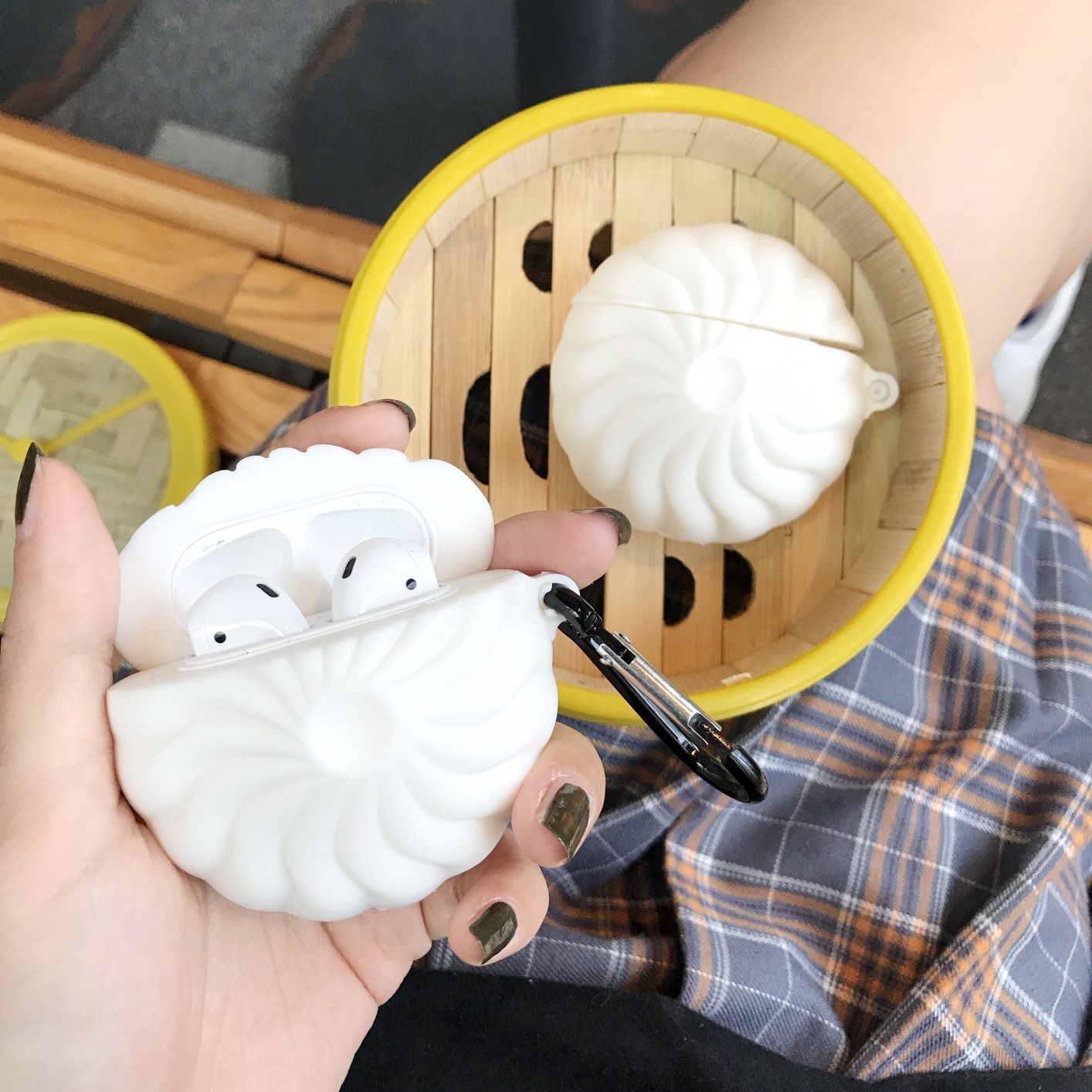 Cute Steamed Dumplings AirPods Case Shock Proof Cover