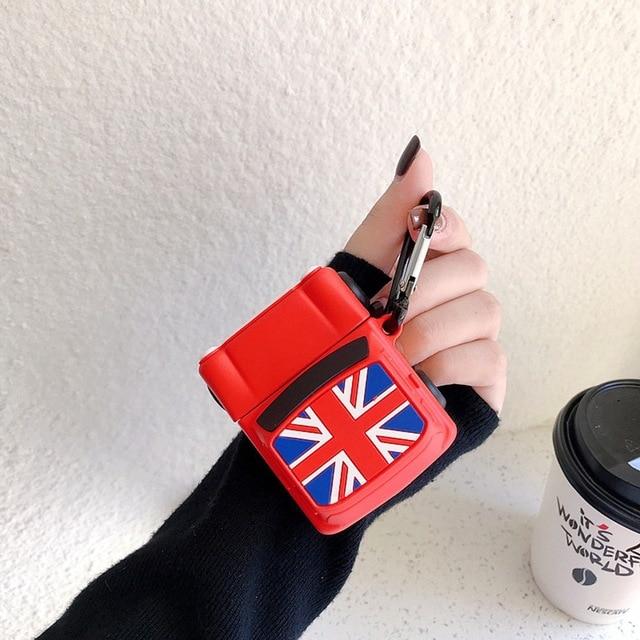 Mini Cooper with British Flag Premium AirPods Case Shock Proof Cover