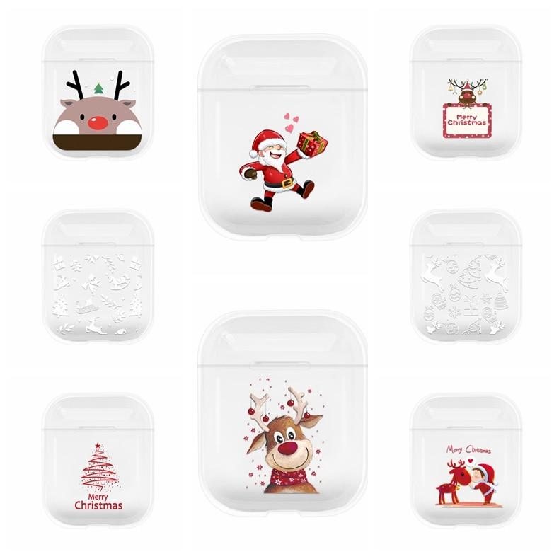 Cute Christmas Clear Acrylic AirPods Case Shock Proof Cover