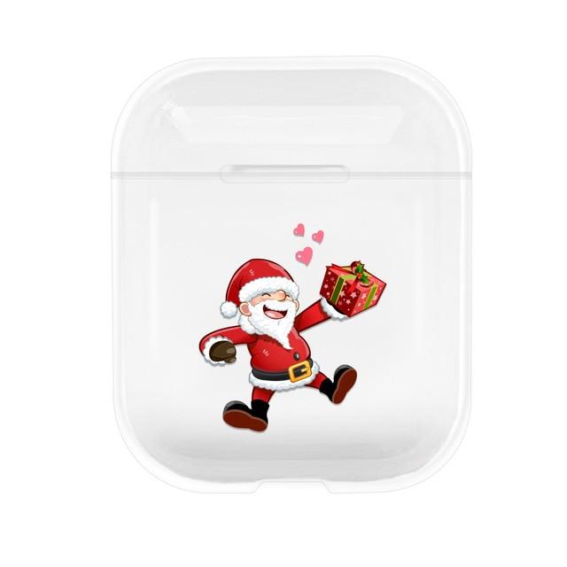 Cute Christmas Clear Acrylic AirPods Case Shock Proof Cover