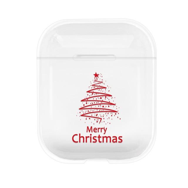 Cute Christmas Clear Acrylic AirPods Case Shock Proof Cover