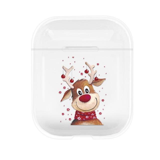 Cute Christmas Clear Acrylic AirPods Case Shock Proof Cover