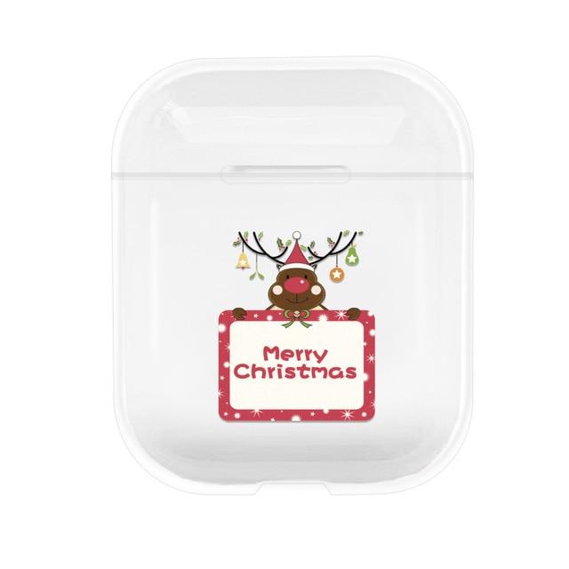 Cute Christmas Clear Acrylic AirPods Case Shock Proof Cover