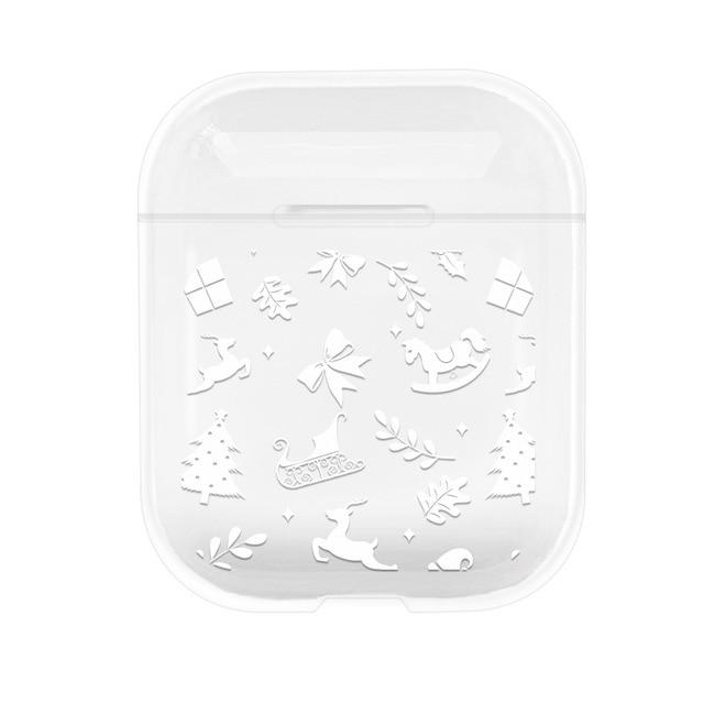 Cute Christmas Clear Acrylic AirPods Case Shock Proof Cover