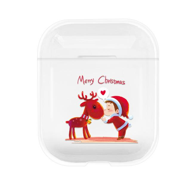 Cute Christmas Clear Acrylic AirPods Case Shock Proof Cover