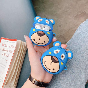 Blue Teddy Bear Premium AirPods Case Shock Proof Cover