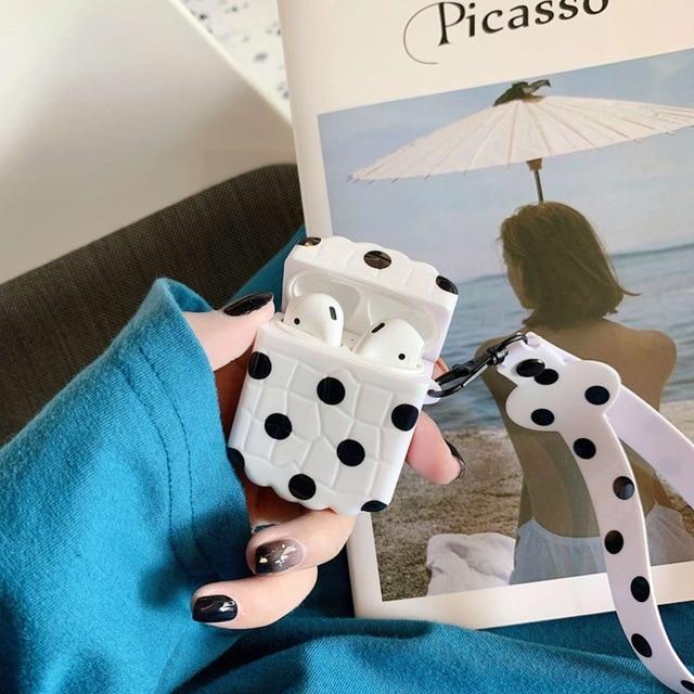 White Polka Dots AirPods Case Shock Proof Cover