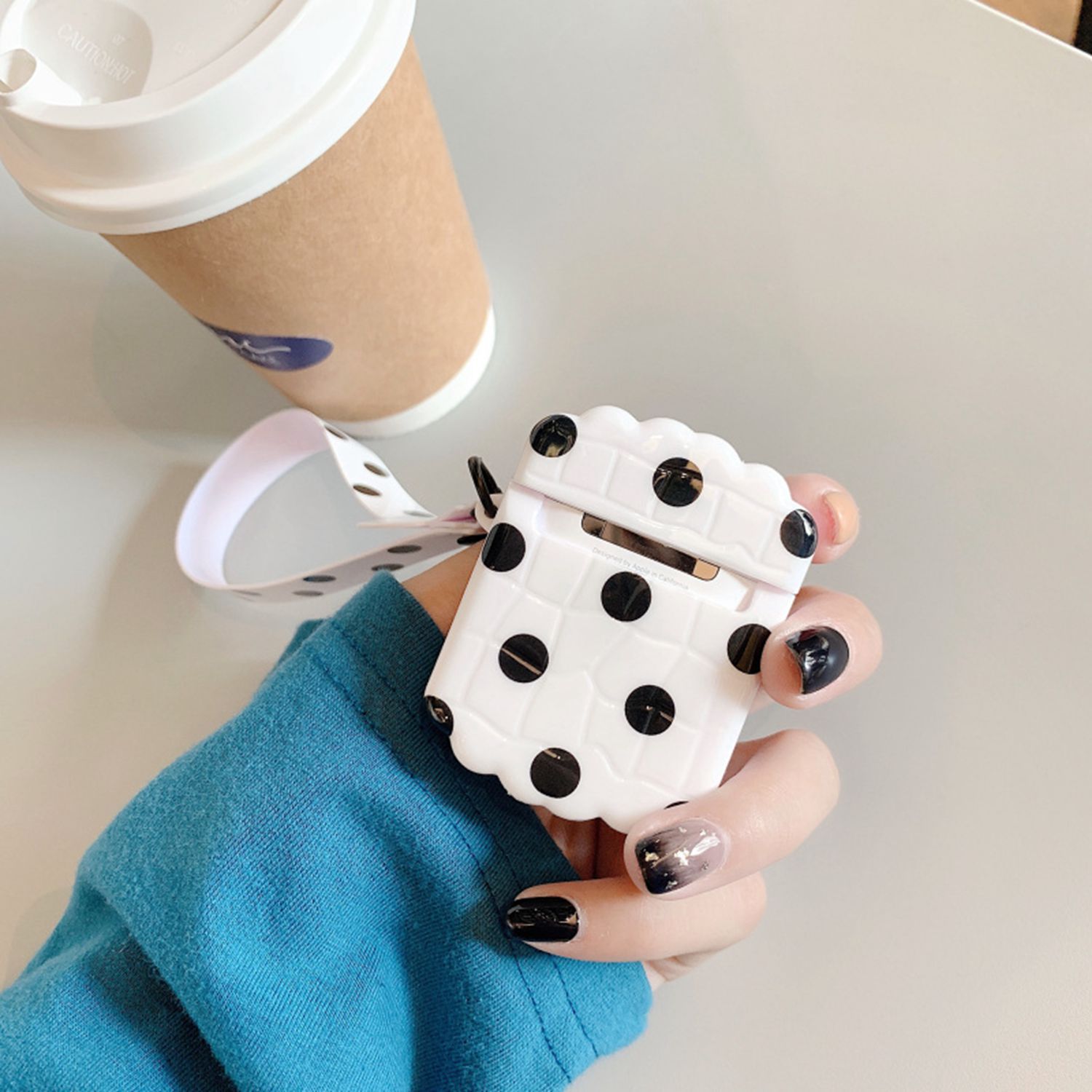 White Polka Dots AirPods Case Shock Proof Cover