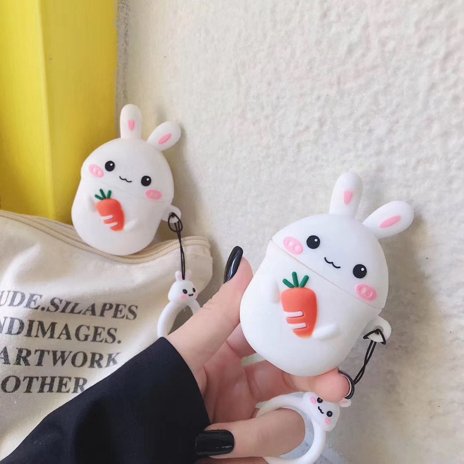 Bunny Holding a Carrot Premium AirPods Case Shock Proof Cover