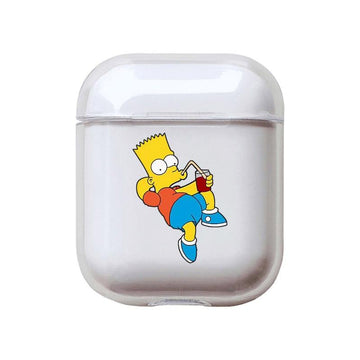 The Simpsons 'Bart Chilling' Clear Acrylic AirPods Case Shock Proof Cover