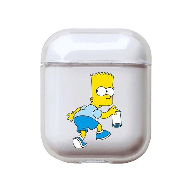 The Simpsons 'Bart Tagging' Clear Acrylic AirPods Case Shock Proof Cover