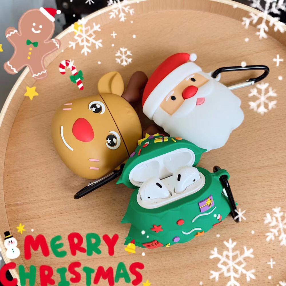 3D Santa Claus Premium AirPods Case Shock Proof Cover