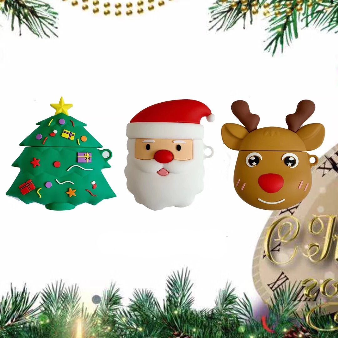 3D Santa Claus Premium AirPods Case Shock Proof Cover