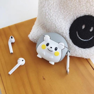 Cute Grey Hedgehog Premium AirPods Case Shock Proof Cover