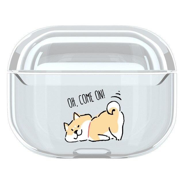 Cute Dog Clear Acrylic AirPods Pro Case Shock Proof Cover