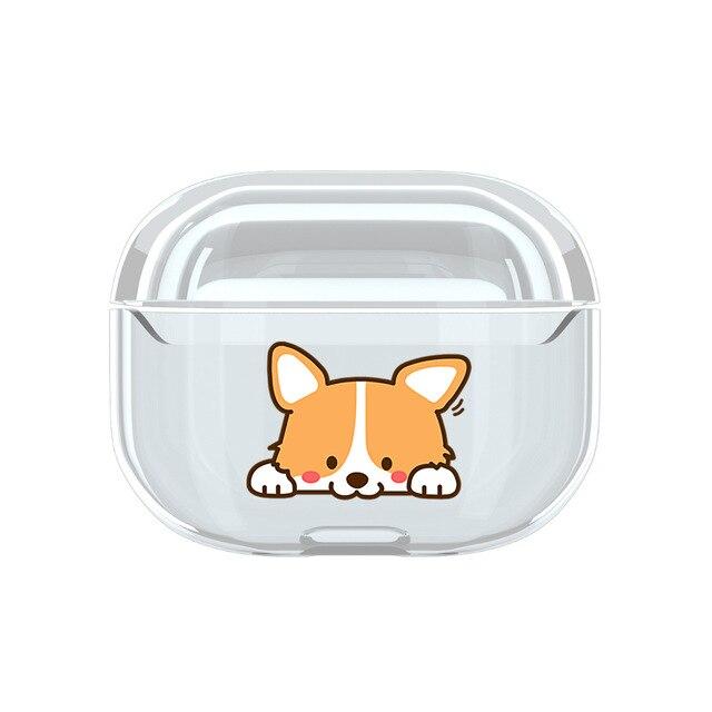 Cute Dog Clear Acrylic AirPods Pro Case Shock Proof Cover