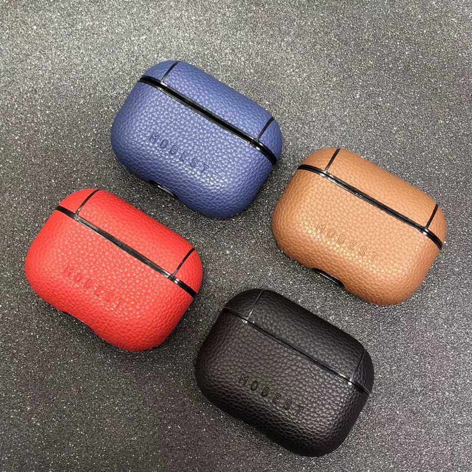 Luxury Hard Vegan Leather AirPods Pro Case Shock Proof Cover