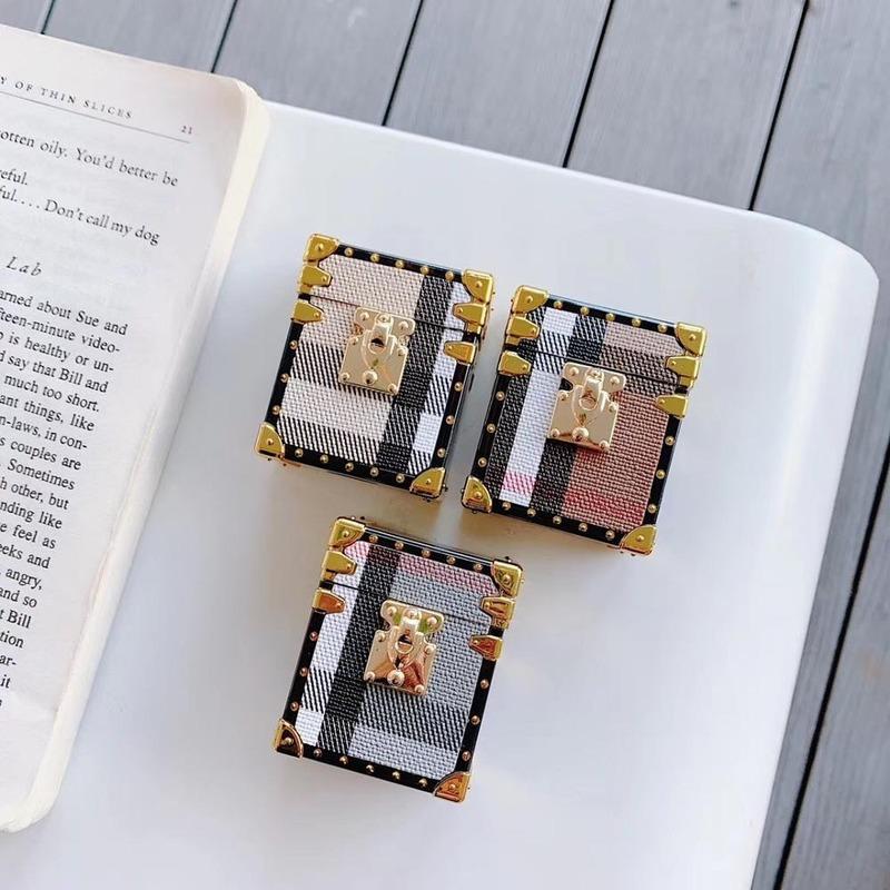 Luxury Square Metal Rivet Chest AirPods Case Shock Proof Cover