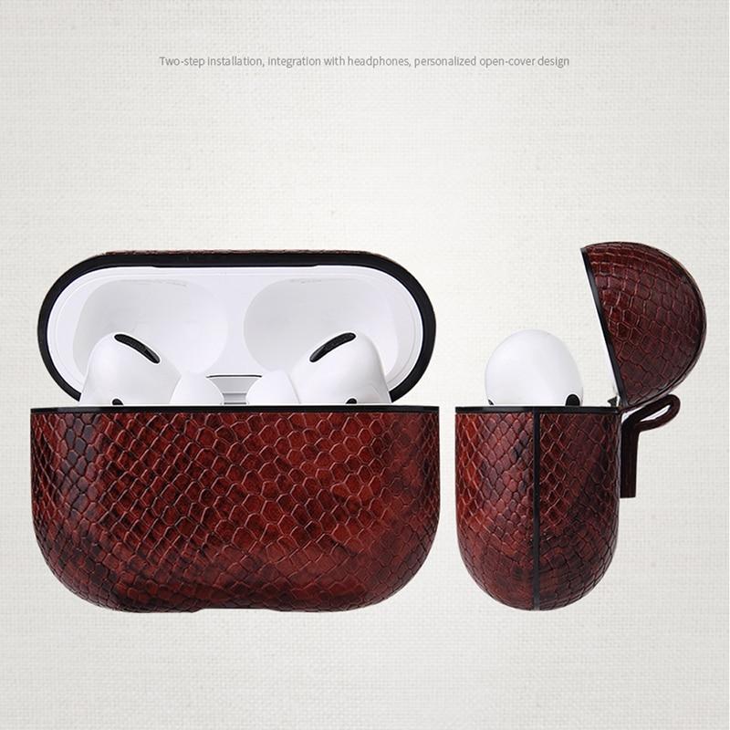 Vegan Snake Skin Leather  AirPods Pro Case Shock Proof