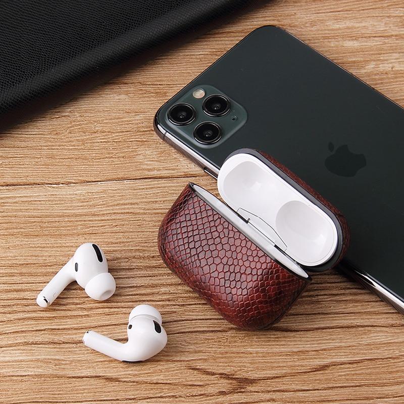 Vegan Snake Skin Leather  AirPods Pro Case Shock Proof