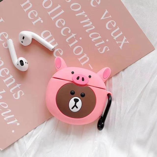 Bear in a Pig Costume Premium AirPods Pro Case Shock Proof Cover