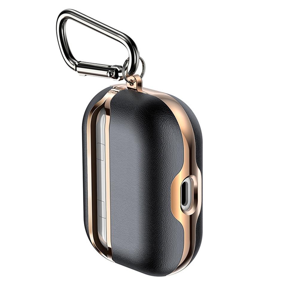 Two Tone Brass and Vegan Leather AirPods Pro Case Shock Proof Cover