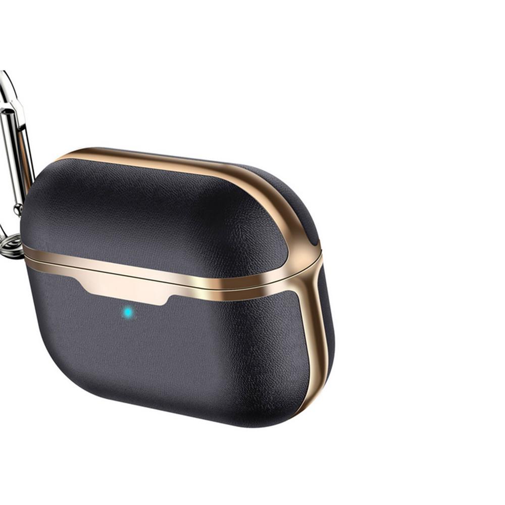 Two Tone Brass and Vegan Leather AirPods Pro Case Shock Proof Cover