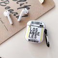 Boarding Pass 'Los Angeles New York' AirPods Case Shock Proof Cover