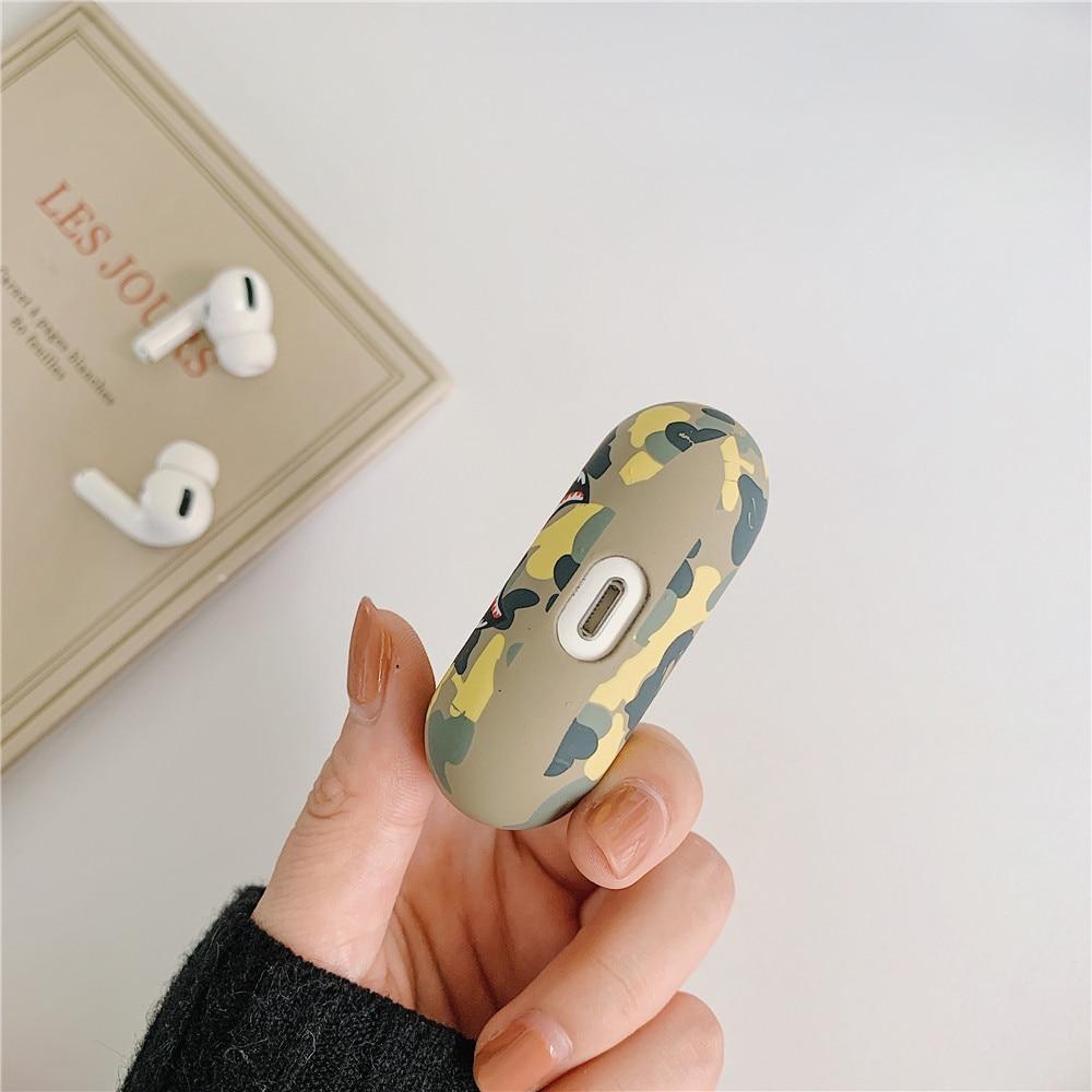 Fashion Camouflage Shark AirPods Pro Case Shock Proof Cover