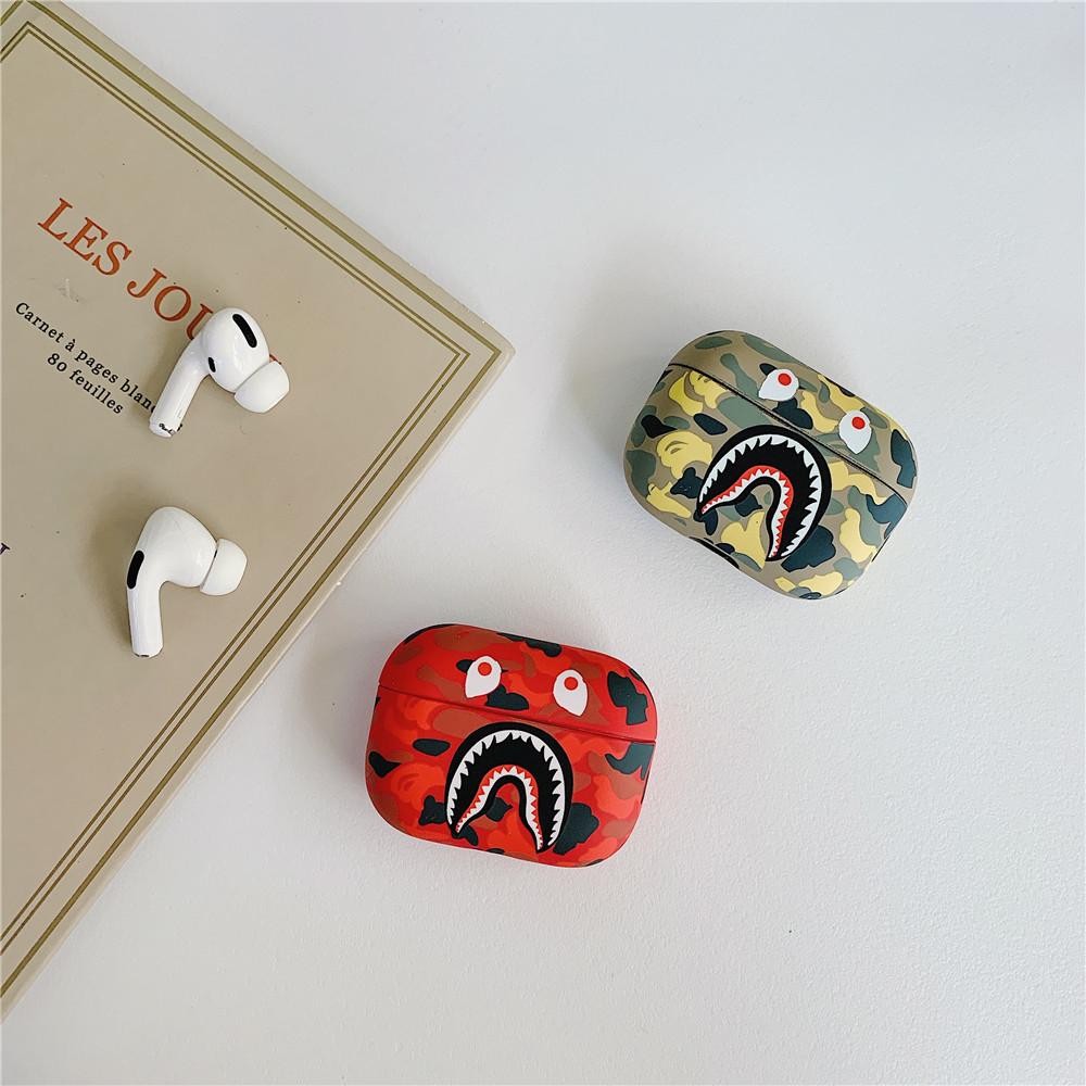 Fashion Camouflage Shark AirPods Pro Case Shock Proof Cover