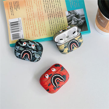 Fashion Camouflage Shark AirPods Pro Case Shock Proof Cover