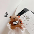 Cute Lucky Teddy Bear AirPods Case Shock Proof Cover