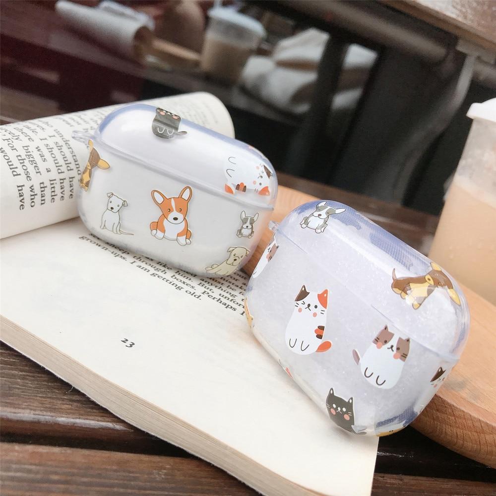 Cute Kitty Clear Acrylic AirPods Pro Case Shock Proof Cover