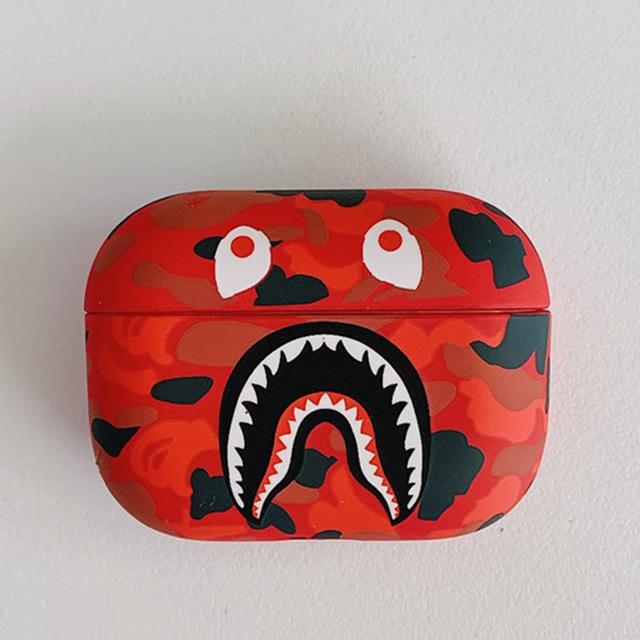 Fashion Camouflage Shark AirPods Pro Case Shock Proof Cover