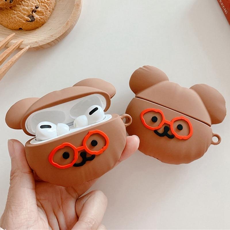 Cute Teddy with Glasses Premium AirPods Pro Case Shock Proof Cover