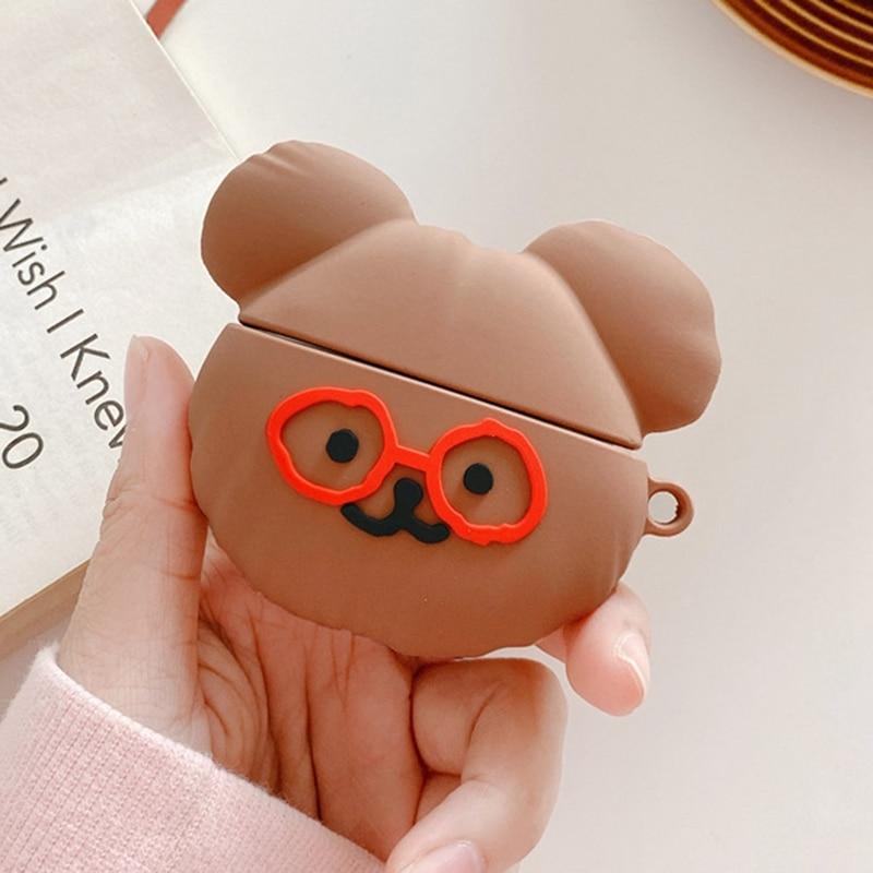Cute Teddy with Glasses Premium AirPods Pro Case Shock Proof Cover