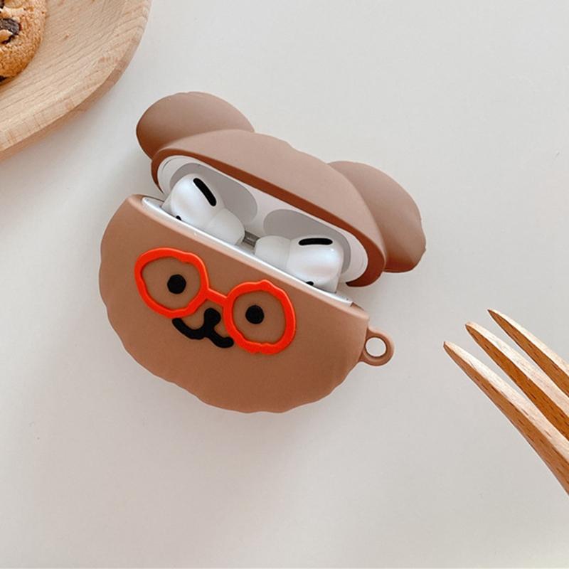 Cute Teddy with Glasses Premium AirPods Pro Case Shock Proof Cover