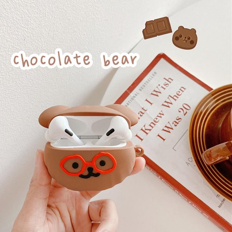 Cute Teddy with Glasses Premium AirPods Pro Case Shock Proof Cover