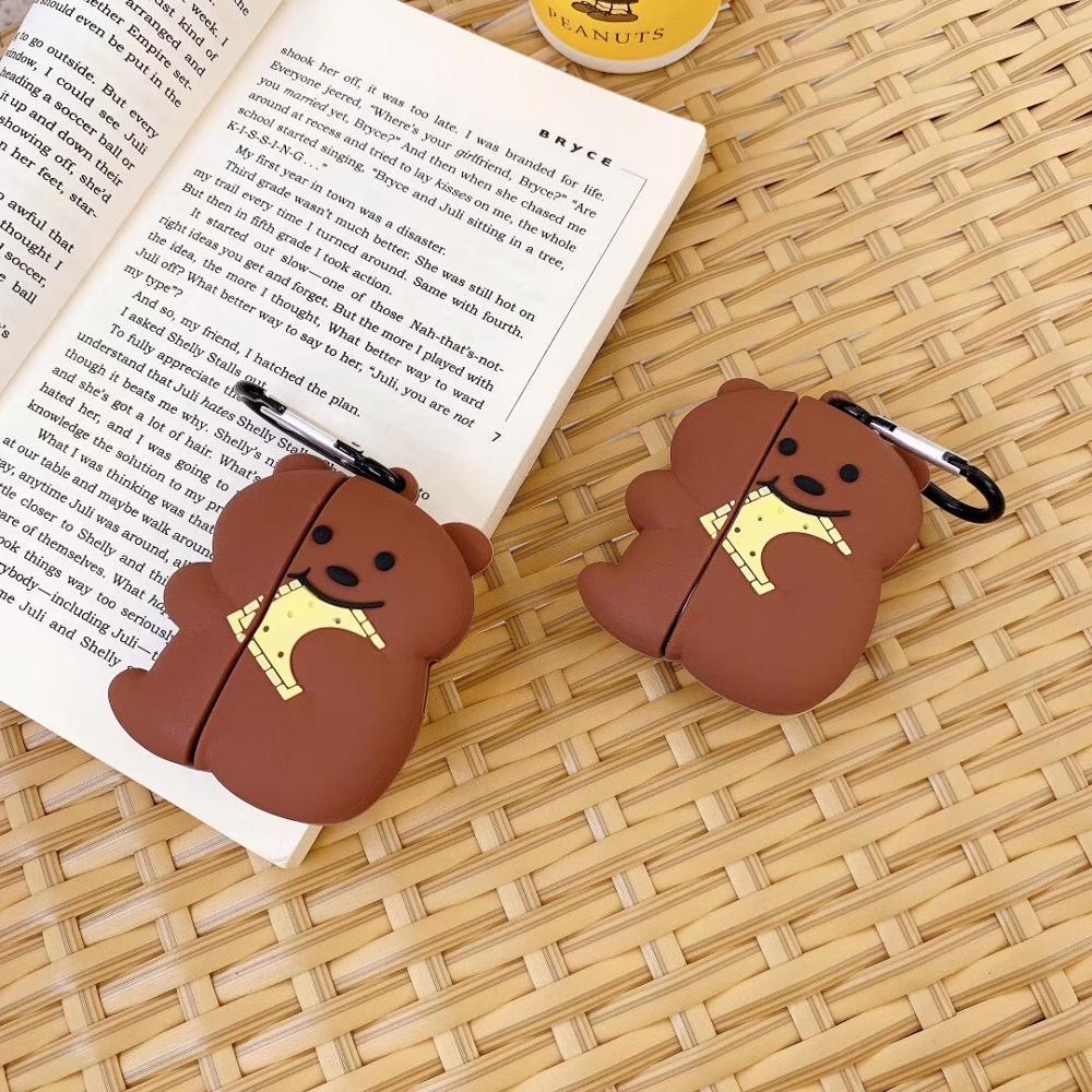 Cute Teddy 'Eating a Cracker' Premium AirPods Pro Case Shock Proof Cover